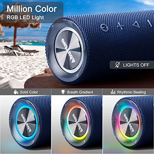 Abuytwo Musikbox Bluetooth Lautsprecher - IPX7 Wasserdicht Tragbarer Bloototh Lautsprecher Mit Led Licht, Bass Box Mit Surround Stereo, 24H Akku Kabellose Lautsprechers, Groß Boxen Für Outdoor, Strand – Bild 8