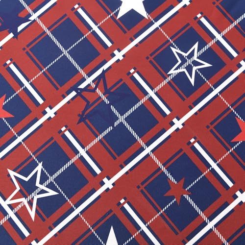 DWCN 60 x 102 Inches Holiday 4th of July Tablecloth - American Plaid Star Patterned Table Cover for Independence Day Picnic Party, Water Stain Resistant Washable Table Cloth, Blue and Red Star by DWCN - Used condition - Image 9
