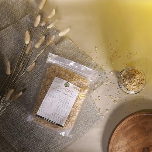 Image of GreenHabit Jowar Flakes - Nutritious and Gluten-Free Sorghum Cereal - High Fiber Breakfast Vegan (Jowar Flakes, 1 kg)