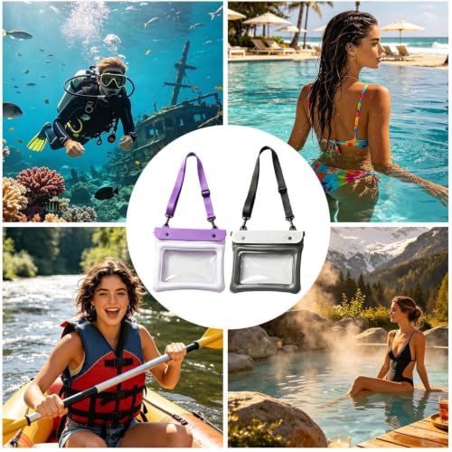 Impermeable de teléfono celular protector flotante Fuuxtci de 2 piezas para playa 5