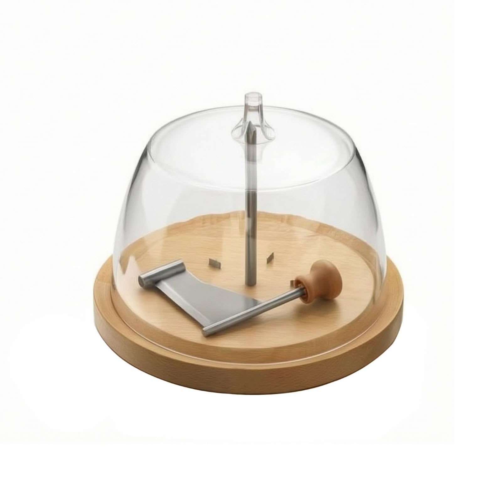 Plateau à Fromage avec Cloche Transparent Coupe-Fromage avec Poignée Creuse Multifonctionnel Coupe-Chocolat pour Amuse-Gueule