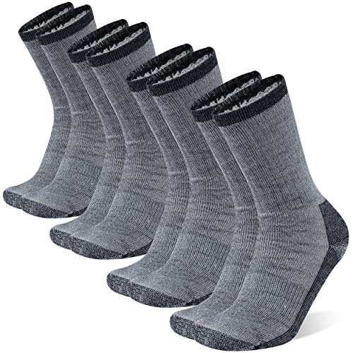 RTZAT Thick Warm Wool Socks, Men's Womens Winter Thermal Thick Merino Wool Athletic Outdoor Hiking Skiing Work Crew Socks, 4 Pairs, Medium, Black