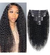 Curly Clip In Extension Human Hair 3C 4A Kinky Curly Clip Ins Full Head for Black Women Brazilian...