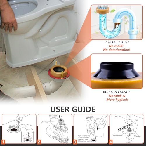 image for boeemi Toilet Wax Ring 2 Pack, Thick Toilet Bowl Wax Seal with Polyeth