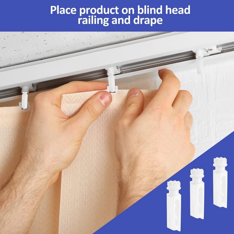 Leinuosen Vertical Blind Stem Replacement White Stems for Vertical Window, Carrier Blinds Curtain Accessories (12 Pieces)