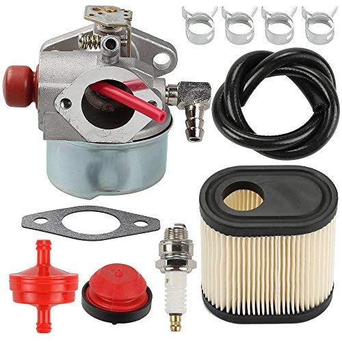 Hilom 640350 Carburetor Air Filter Spark Plug Fuel Line Primer Blub for Tecumseh Toro Recycler 640271 640303 LV195EA LEV100 LEV105 LEV120 20016 20017 20018 6.75 HP Toro Lawnmowers