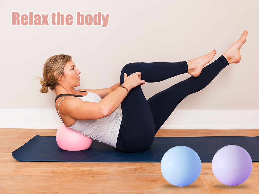 Palla Pilates Piccola, 3 Pezzi Yoga Pilates Palla, 25CM Pallà da Yoga Balance, Pallà Fitness per Pilates, Pàllà da Ginnastica per Yòga Inviare Pompa per Palloncini, per Pilatès, Yòga (3 Colore)