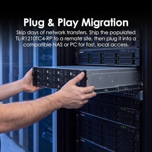 Image of QNAP TL-R1210TC4-RP 12-Bay Rackmount USB 4 Type-C JBOD Enclosure | Redundant Power, Up to 40Gbps Transfer