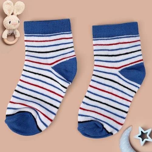 Image of Kid's Socks for Boys and Girls - Made with Soft & Breathable Cotton with Antibacterial Wash, Pack Of 5, Suitable for all day long use