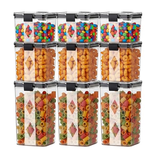 Image of GOLWYN Airtight Kitchen Storage Container | Set of 9 (3 x 1200ml, 3 x 700ml, 3 x 500ml) Multi Purpose Kitchen Storage Plastic Container