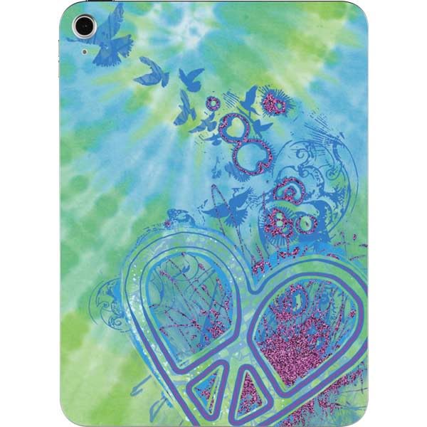 Skinit Decal Tablet Skin Compatible with iPad 11th Gen (2025) - Officially Licensed Liquid Blue Tie Dye Peace Heart Design