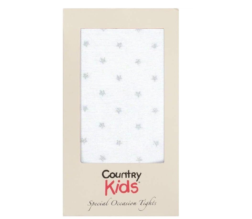 Country Kids Girl's Movie Star Tights, White (White), 1-3 Years UK