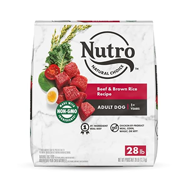 NUTRO NATURAL CHOICE Adult Dry Dog Food, Beef & Brown Rice Recipe Dog Kibble, 28 lb. Bag