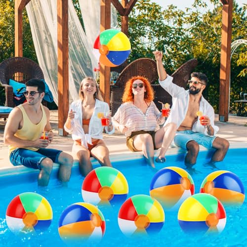 LWMTT 10 Stück Wasserball Aufblasbar, Farbig Wasserbälle, Wasserball Baby, Aufblasbare Wasserbälle, Strandbälle Kinder für Pool Party Sommeraktivitäten im Freien Strandparty