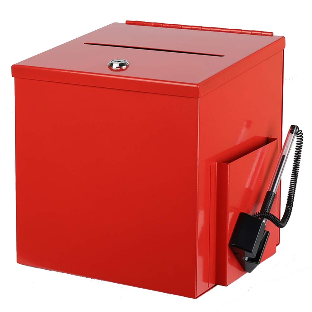 Post Box Secure Letterbox Outside Mailboxes Suggestion Box Election Ballot Box for Schools/Post Office/apartments,C