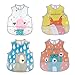 Irypulse Baberos Bebe Impermeables 4 PCS Baberos para Niños y Niñas 0-3 Años Alimentación Comiendo Pintar Delantal Unisexo - C