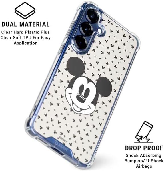 Skinit Clear Phone Case Compatible with Galaxy S25 - Officially Licensed Disney Mickey Mouse Classic Design