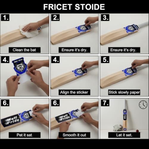 Image of WP Cricket Bat Sticker | for english willow, kashmir willow, plastic cricket bat with sticker grip and sheet