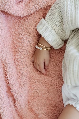 Image of SARANONI Bamboni Luxury Baby Blanket | Cozy & Soft Plush Receiving Blankets | Perfect for Girls & Infant Baby Boy Blankets | Peach - 30 inch x 40 inch