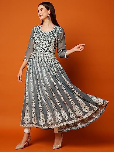 Image of ANNI DESIGNER Women's Georgette Regular Fit Kurta