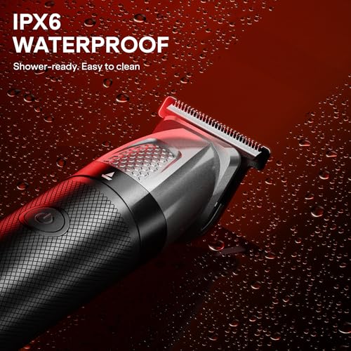 Image of boAt Slazer K100+ Full Body Trimmer for Men, 200 Min Run-Time, Stainless Steel + Ceramic, IPX6, Beard, Body, Nose, Type C, MultiGroomer, Battery Display & Travel Lock, All-in-one (Ninja Black)