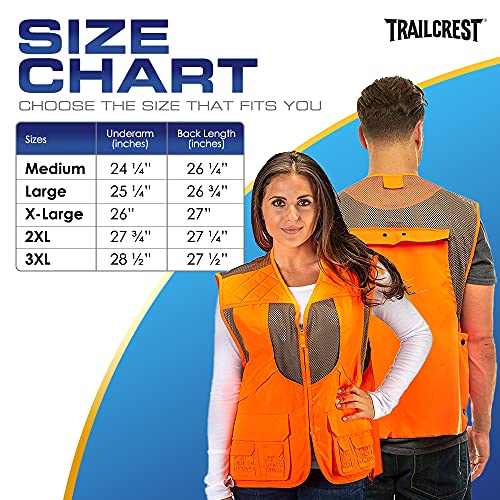 Trailcrest Orange Safety Deluxe Front Loader Vest High Visibility- Deer Hunting Construction Engineers, 2X #TOP1