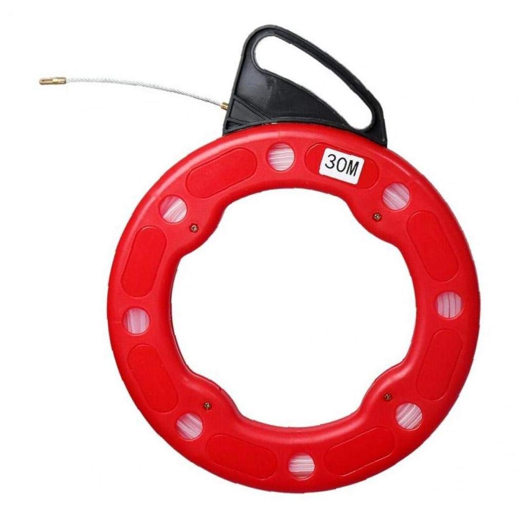 Tirador de cable eléctrico de 30m guía pasacables con carrete extractor de alambre flexible