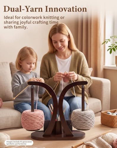 Image of SPEENSUN Tangle-Free Magnetic Double Yarn Holder for Crocheting