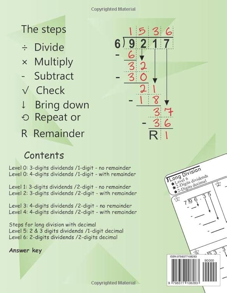 long-division-with-decimals-and-remainders-grade-5-100-scaffolded-practice-worksheet-dividing-multi-digit-big-numbers-with-examples-and-answer-remainders-for-kids-ages-9-11-ks2-year-5-kim-mathematics for Free Printable Decimal Division Worksheets Long Division With Decimals and Remainders Grade 5: (100 Scaffolded Practice Worksheet) Dividing Multi-digit & Big Numbers With Examples and Answer ... Remainders For Kids Ages 9-11 KS2 Year 5: Kim, Mathematics for Free Printable Decimal Division Worksheets