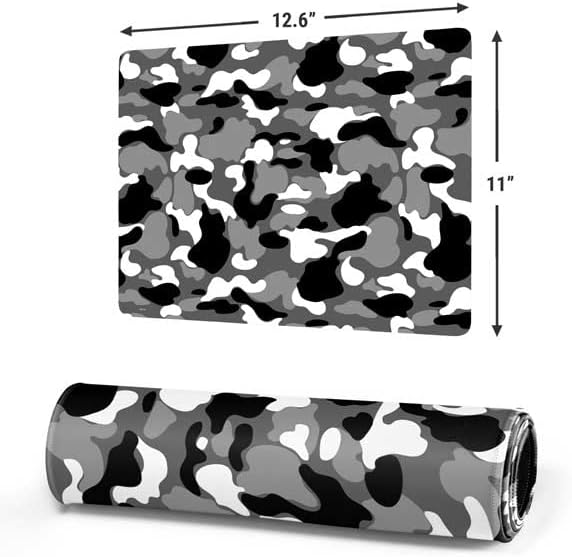 Vista 118 de Skinit Alfombrilla de mouse grande para juegos, diseño de camuflaje de dientes de tiburón con bordes cosidos, impermeable, base de goma