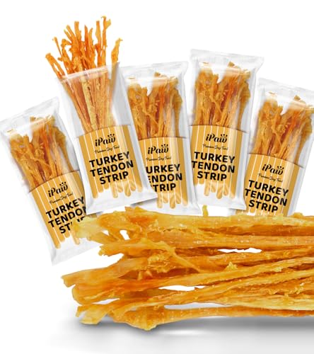 iPaw Turkey Tendon for Dogs Value Pack, All Natural Human Grade Puppy Chew