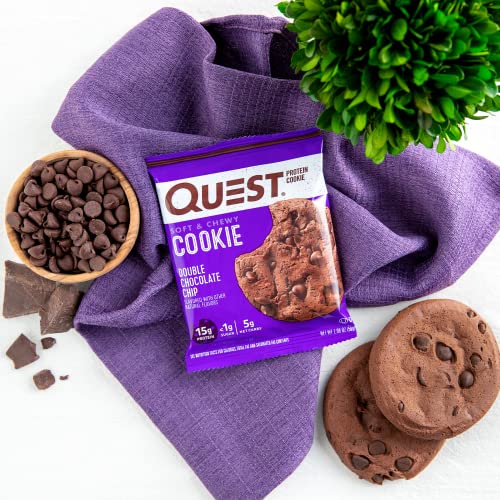 Image of Quest Nutrition Chocolate Chip & Double Chocolate Chip Protein Cookie Bundle, High Protein, Low Carb, 24 Count (2 Packs each with 12 Count)