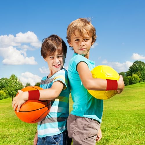 Image of Bememo 12 Pack Wristbands Sweatband for Women Men, Neon Colored Sport Wrist Bands, Tennis Football Basketball Sweatbands, Moisture Wicking Arm Bands for Working Out