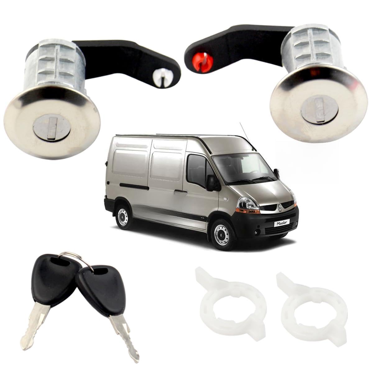 2 serrature portiera compatibili per Master 2, Mascott, Movano A, Interstar (1998-2010) Barilotto portiera con chiavi duplicate | 7701470944 | 7701470952