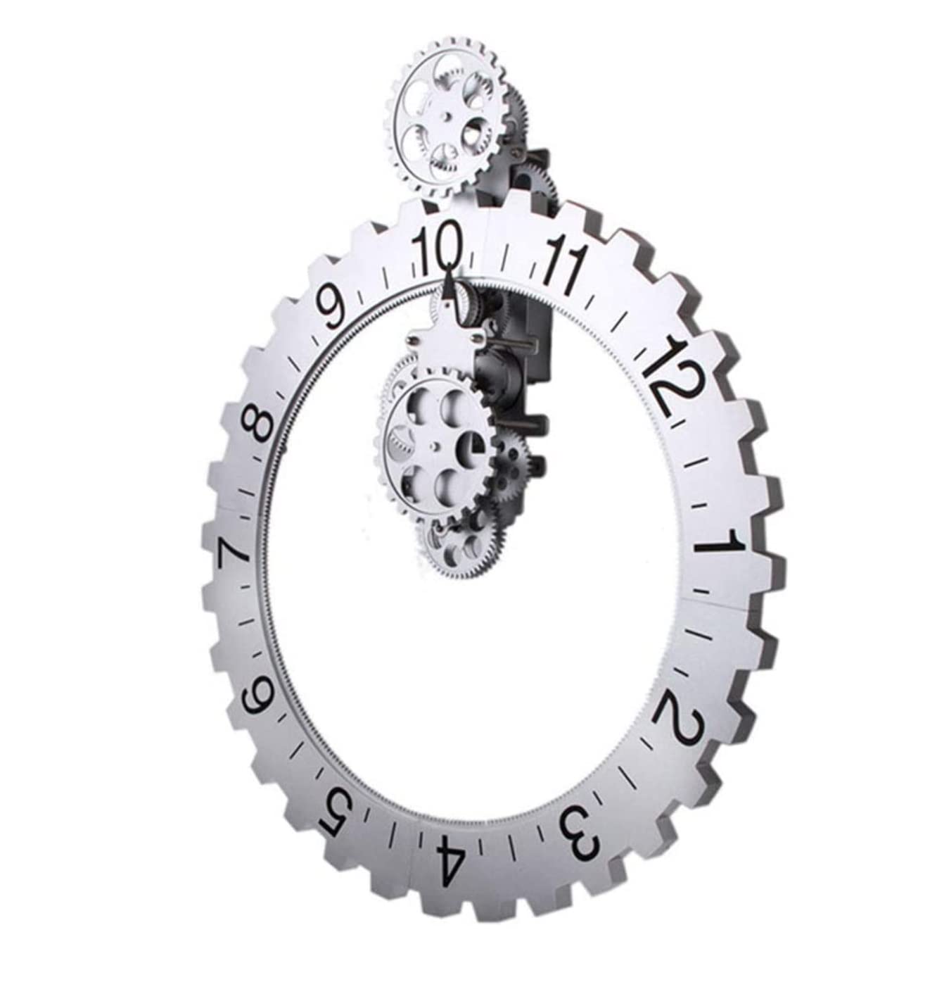 Wanduhren Für Schlafzimmer Silent Moving Gear Wanduhr Büro Moderne Nicht Tickende Uhr Für Wohnzimmer Zuhause Dekorativ Küche Büro Haus(Black)