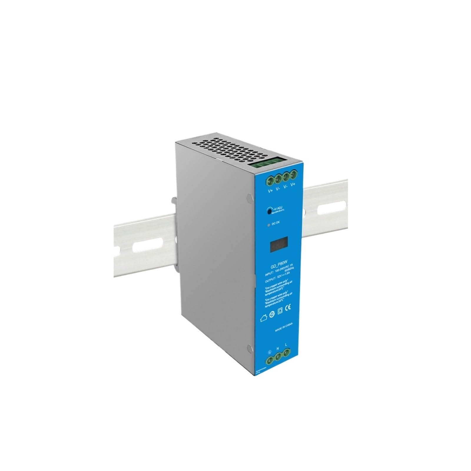 OSHZIKJII 80/120W Industrial grade Power Supply,90-265Vac in 48-57Vdc adjustable out,dual DC output, screen display(80W dual DC out)