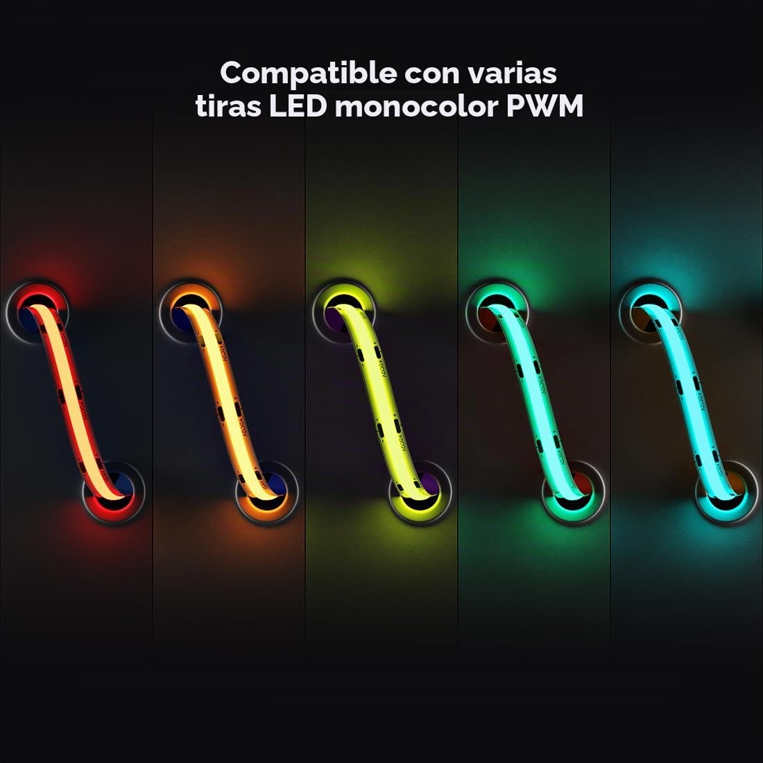 FCOB 5050SMD COB Monocromo C01RF 2.4G RF Controlador&RC01RFB Remoto Kit | 4 Zonas RF 2.4GHz Inalámbrico Control Grupo PWM COB SMD Monocolor 2pin(+V -V) Tira LED DC5V DC12V DC24V Regulable