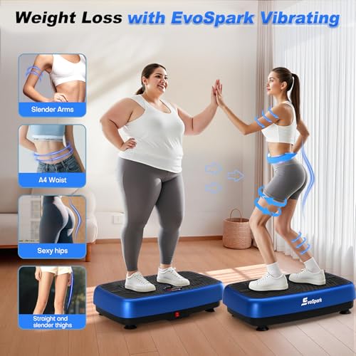 Image of Vibration Plate Exercise Machine, 2026 EvoSpark Dual Motor Vibration Plate for Lymphatic Drainage, 3D & 4D Whole Body Vibration Plates for Weight Loss, Shaker Workout Equipment for Women Men Home