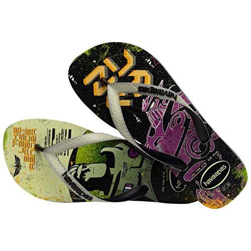 Havaianas Kids Buzz Lightyear Glow In The Dark Flip Flop Sandals, Black/Green, Size 3/4 Youth3