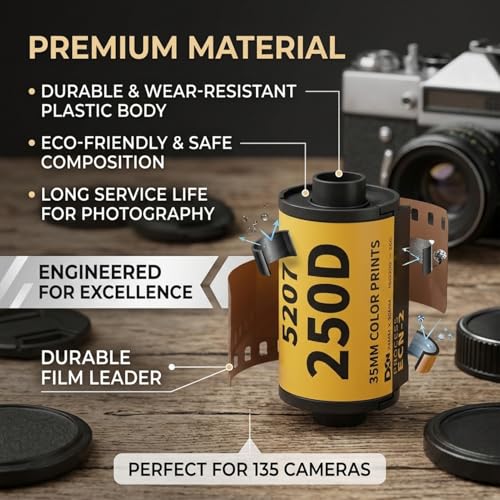 Película impresa a color de 35 mm, rollo para cámaras 135 con rango amplio de exposición ECN-2 (8 hojas) miniatura 6