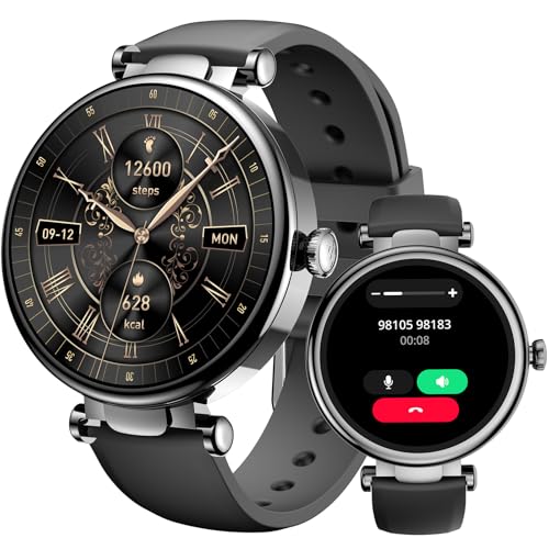 TOZO S8 Reloj Inteligente Hombre Mujer con 1.32' AMOLED Pantalla Resolución 466x466 PPI Smartwatch con Bluetooth Llamada y Mensaje Múltiple Función de Salud y Vida 100+ Modos Deportivos Negro