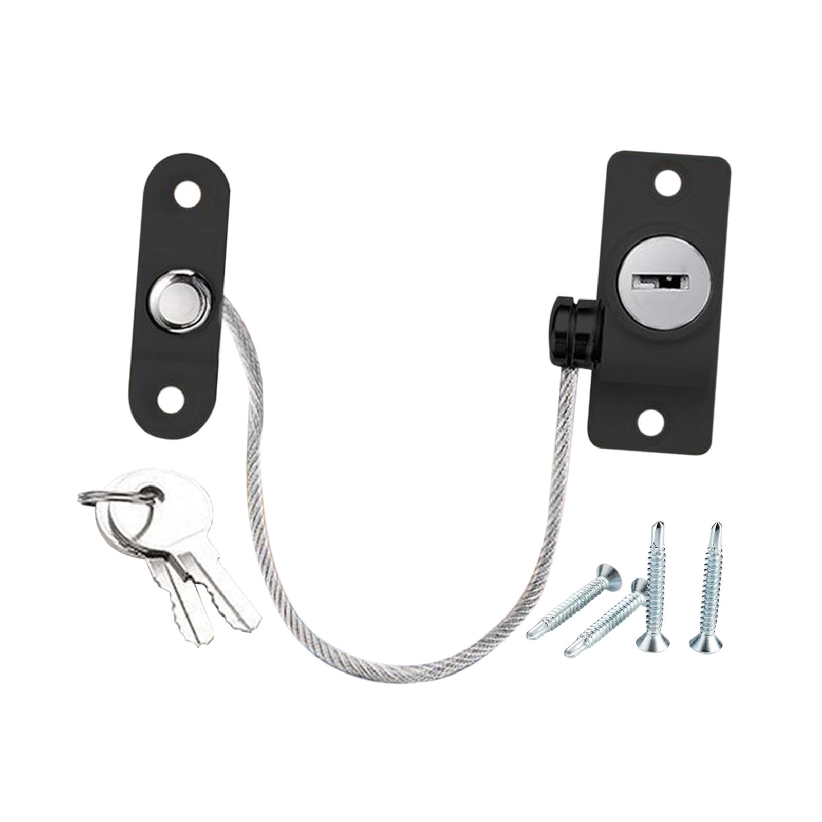 Window Restrictor Lock Sturdy Security Hardware for Living Room Office Hotel Black|Home & Garden | Home Improvement | Building & Hardware | Windows & Window Hardware-image-40