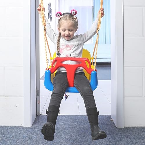 EXTSUD Babyschaukel 3 in 1 Babysitz verstellbar und mitwachsend Schaukelsitz Gartenschaukel für Baby und Kinder mit Rückenlehne und Anschnallgurt belastbar bis 200kg Blau - 8