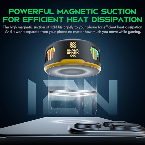 Image of Black Shark FunCooler 5 Mobile Cooling Fan 20W Ultra Fast Semiconductor Cooler | RGB Gaming Phone Cooler with Quiet Operation Vertical Air Duct | Universal Clip for Android iPhone Gaming Accessories