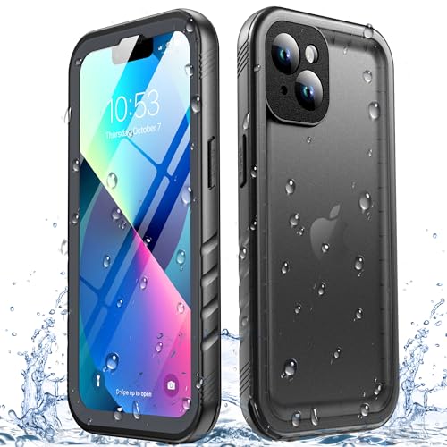 SPORTLINK for iPhone 13 Waterproof Case Built-in Shockproof Screen Protector Full Body Cover Protective Heavy Duty Dropproof IP68 Underwater for iPhone 13 6.1 Inch (Black)