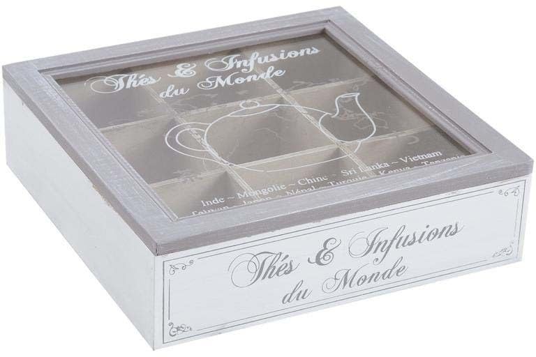 Holz Teebox im Französische Aufschrift - Thés et Infusions du Monde