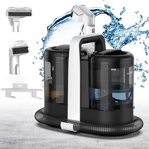 Máquina Limpiadora De Manchas, Máquina Limpiadora De Alfombras Portátil con Tanque De Aguas Residuales De 0,7 L Y Tanque De Agua Limpia De 1,5 L, Quitamanchas De Calentamiento Rápido De 15 Kpa