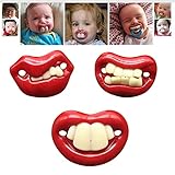 Funny Pacifier for Baby, Buck Tooth Pacifier Fake Big Teeth Pacifier, Soft Pacifiers with Teeth Food