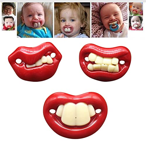 Funny Pacifier For Baby, Buck Tooth Pacifier Fake Big Teeth Pacifier, Soft Pacifiers With Teeth Food Grade Silicone Pacifier For Babies Health Bpa Free (3Pcs-A) #TOP16