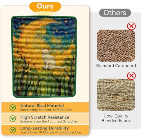 Alfombra rascadora para gatos de sisal 21.7x13 pulg verde miniatura 4
